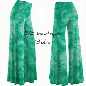 🆕⭐ Plus Boho Green tie dye wide leg yoga pants⭐